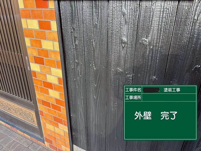 明石市　外壁施工完了の様子